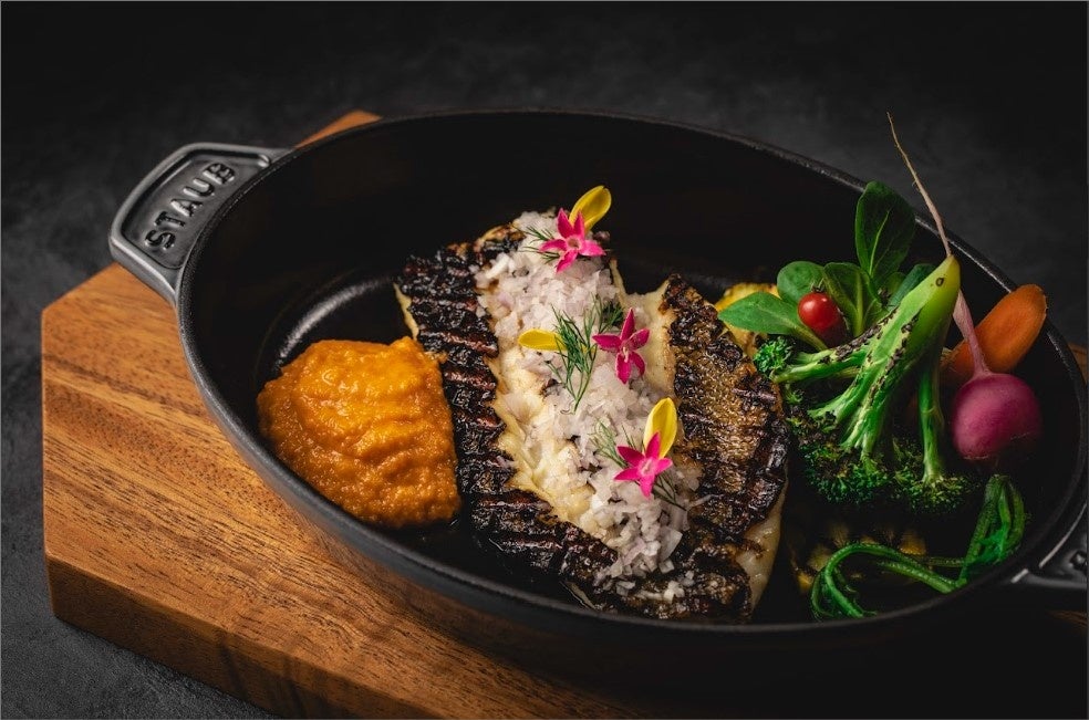 ソイのグリル ナッツと野菜のピュレ