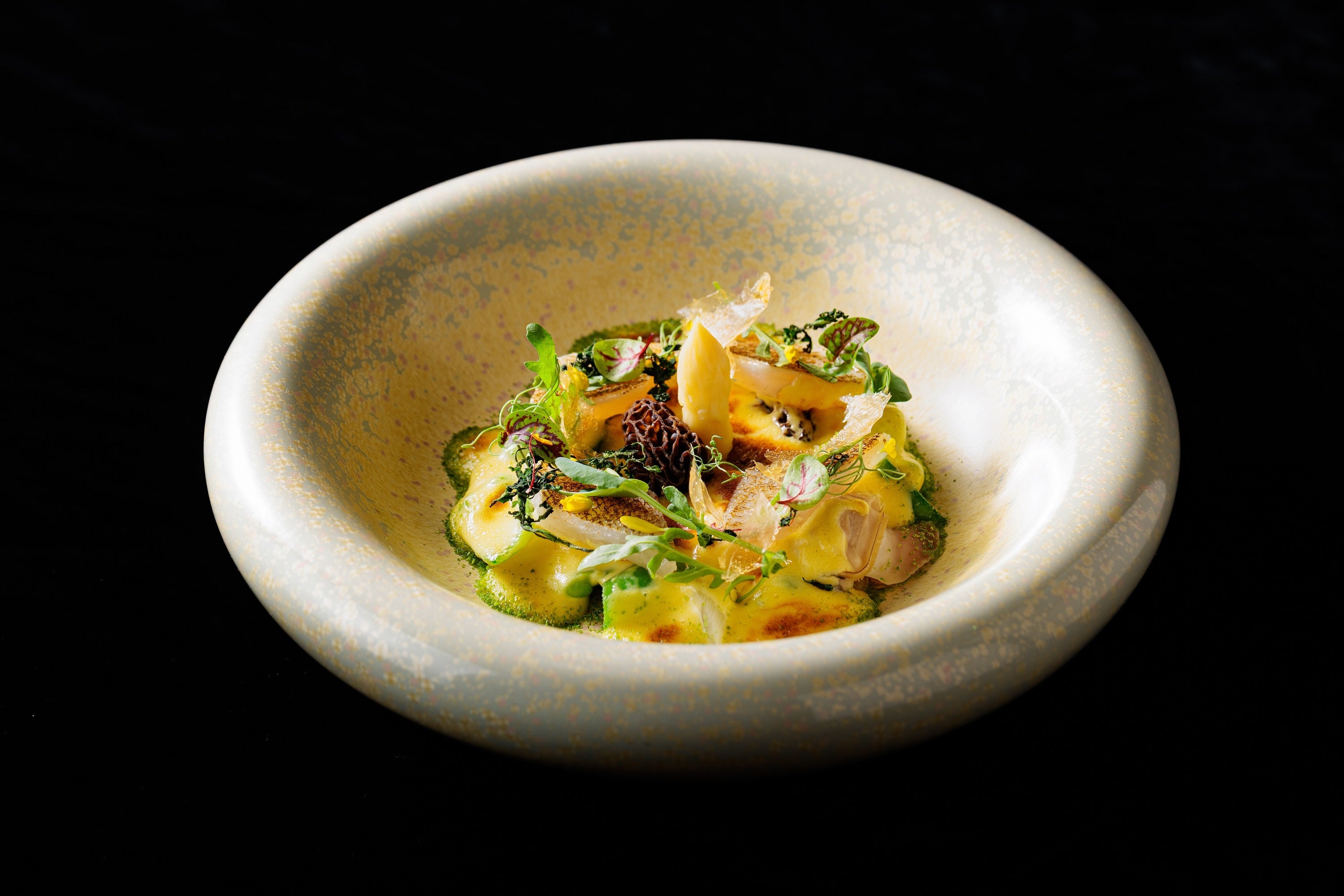 昆布締めシロギスのグラタン (写真①)