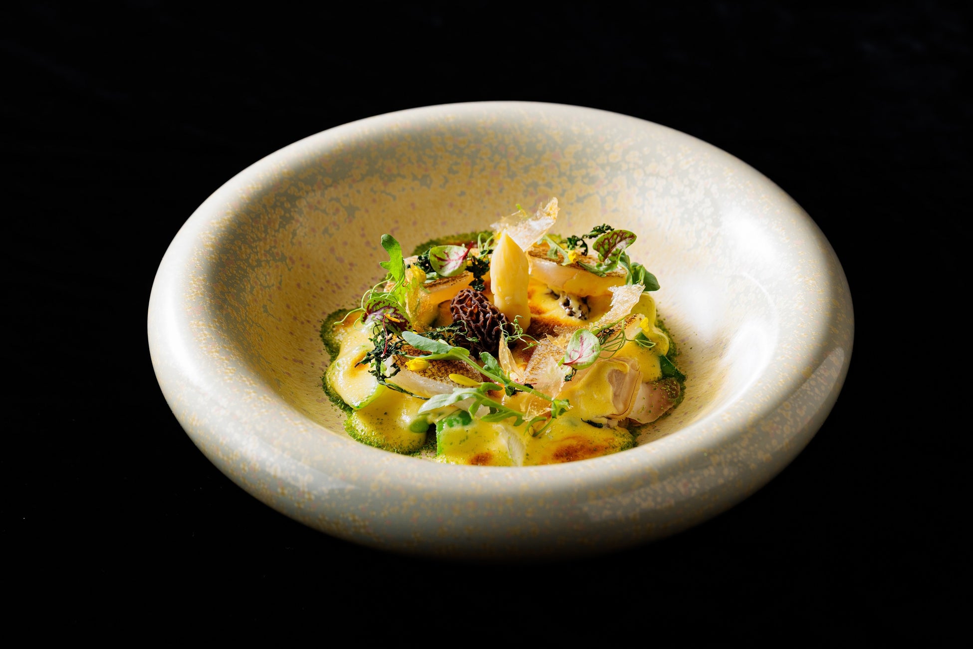 昆布締めシロギスのグラタン (写真①)