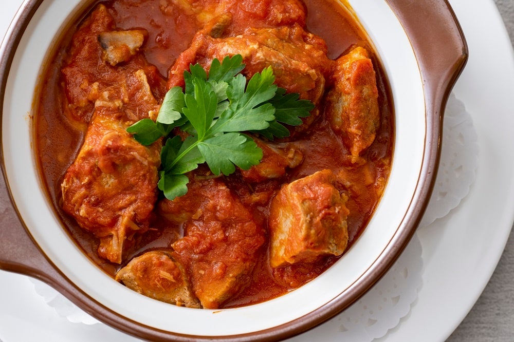 豚肉のやわらか煮込み トマトソース