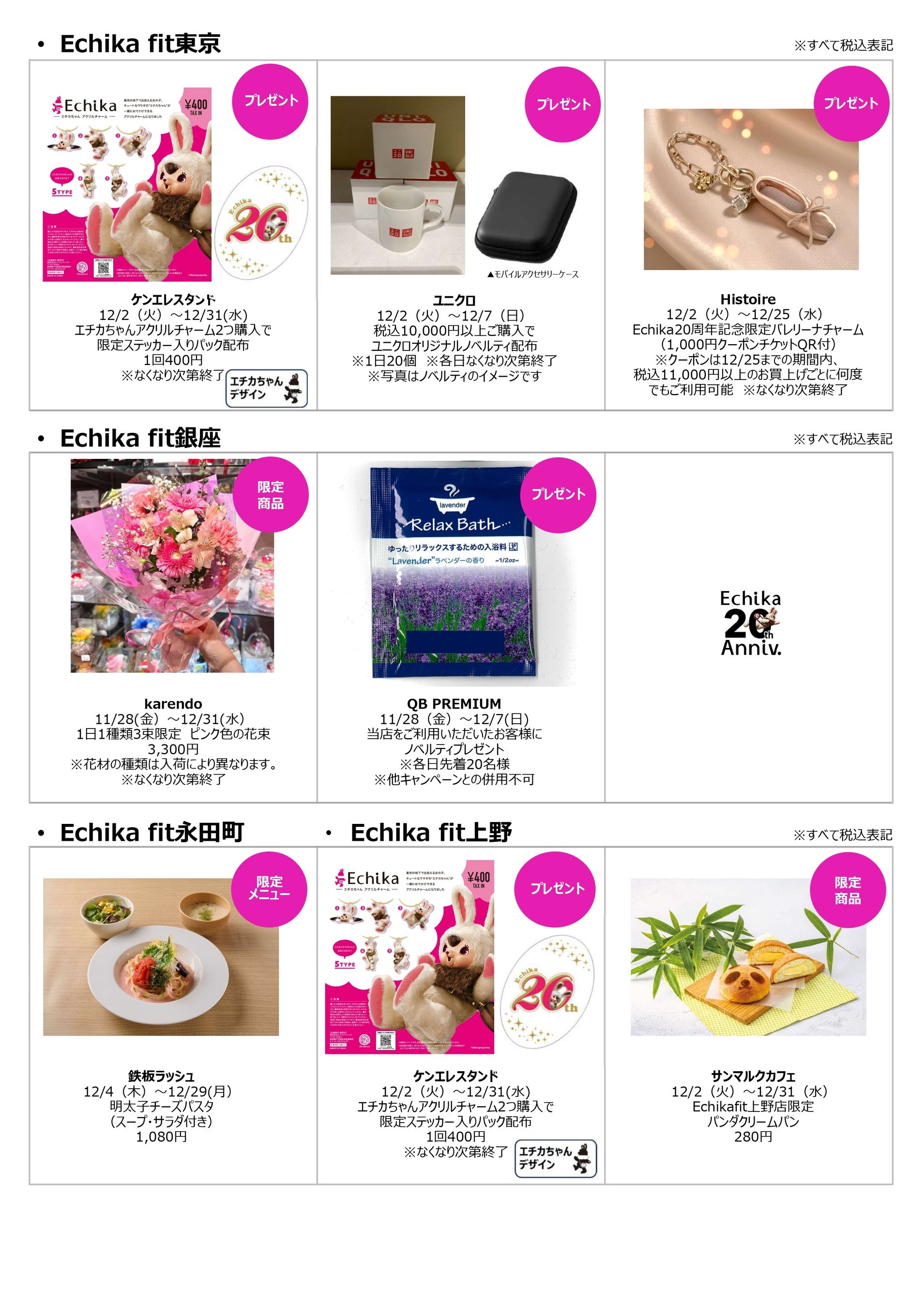 Echika20周年キャンペーン詳細決定！ | 株式会社メトロプロパティーズ