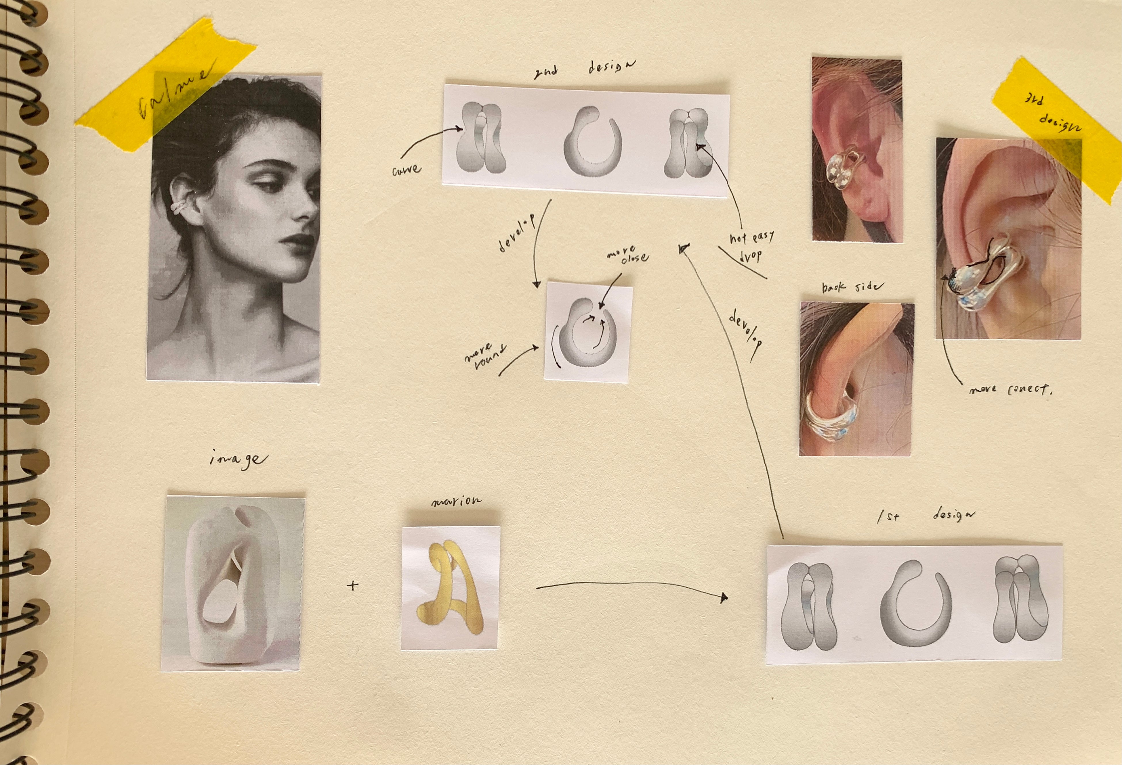 パリのアトリエでのデザイン画2