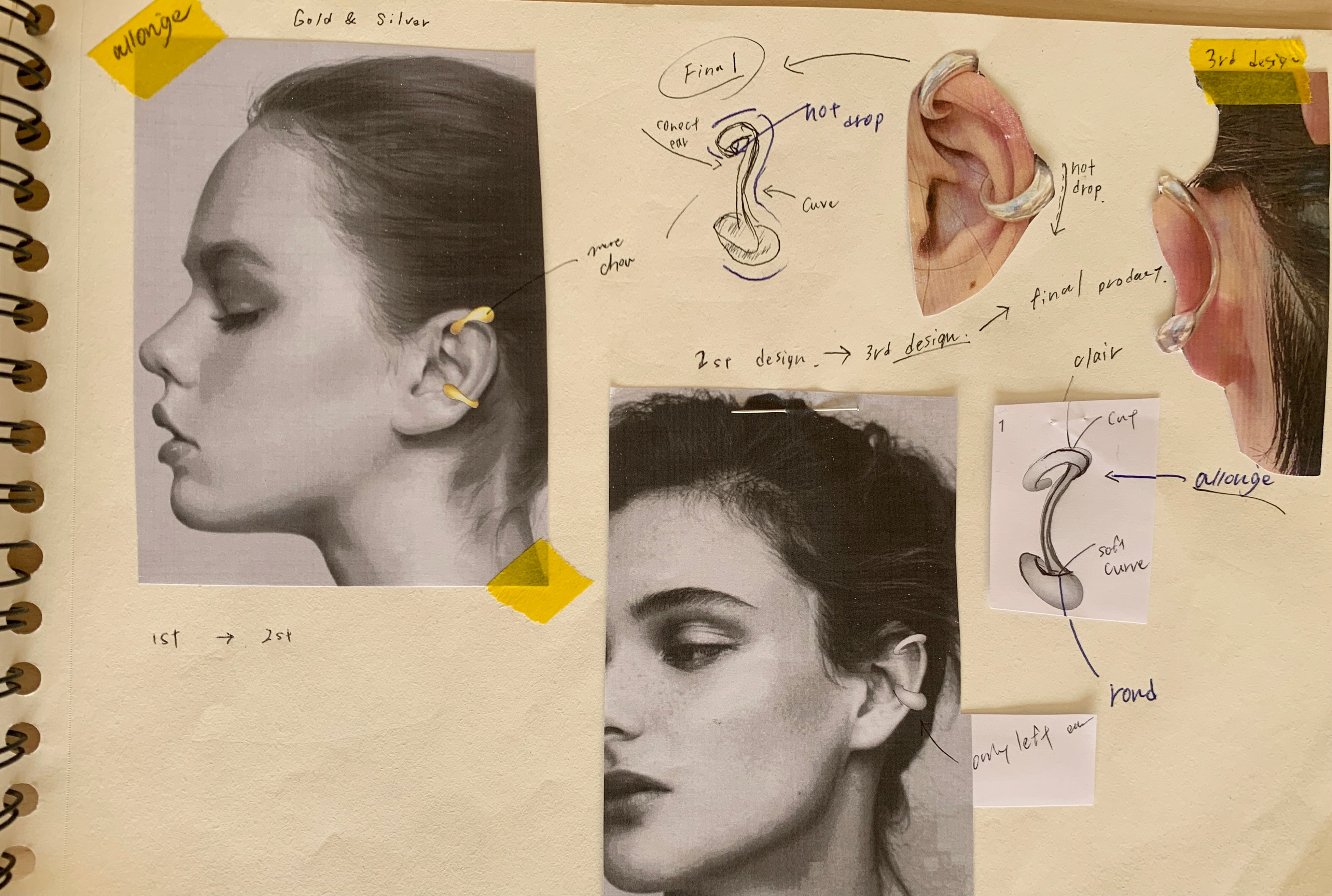 パリのアトリエでのデザイン画1