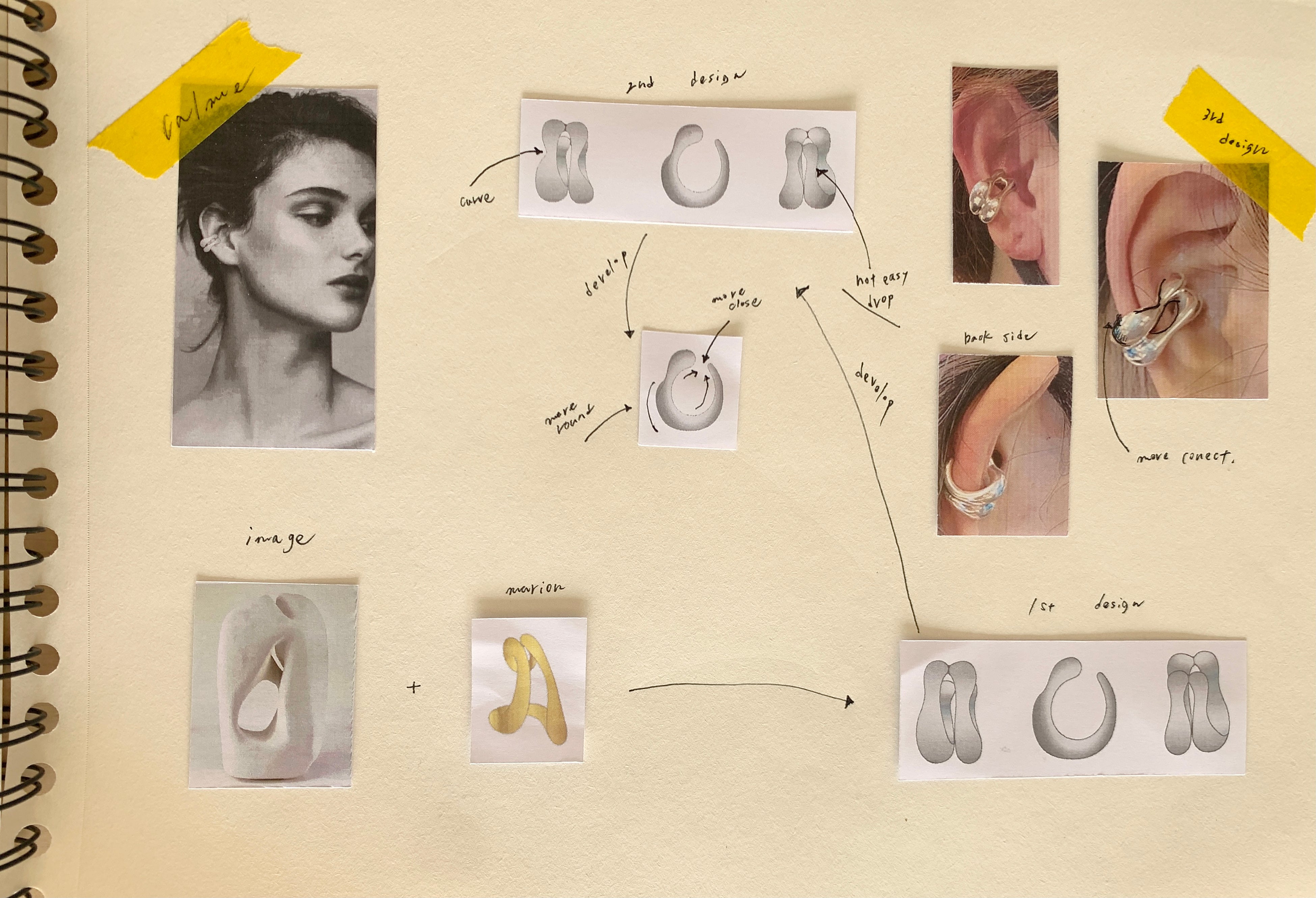 パリのアトリエでのデザイン画2