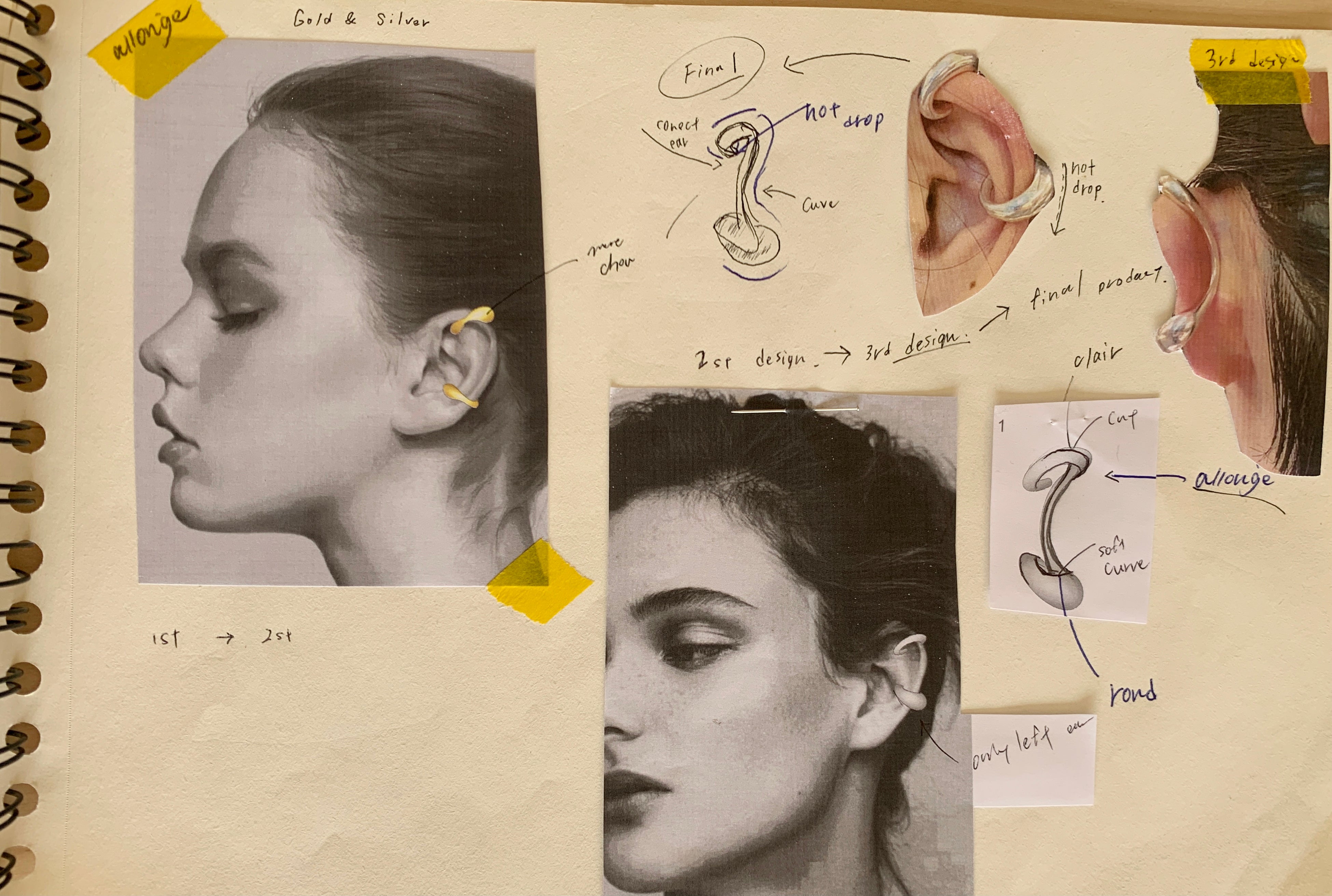 パリのアトリエでのデザイン画1