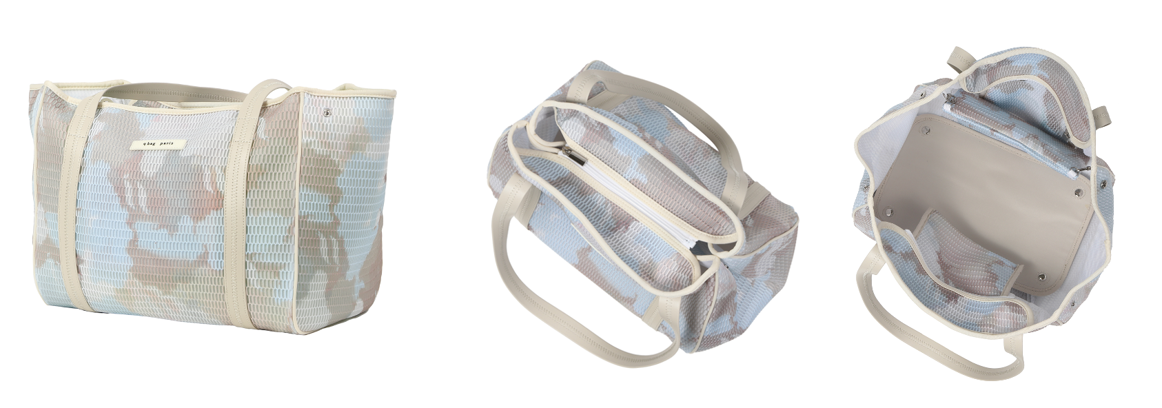 ▲バッグをキャンバスに見立て、水彩画風のプリントを施しました