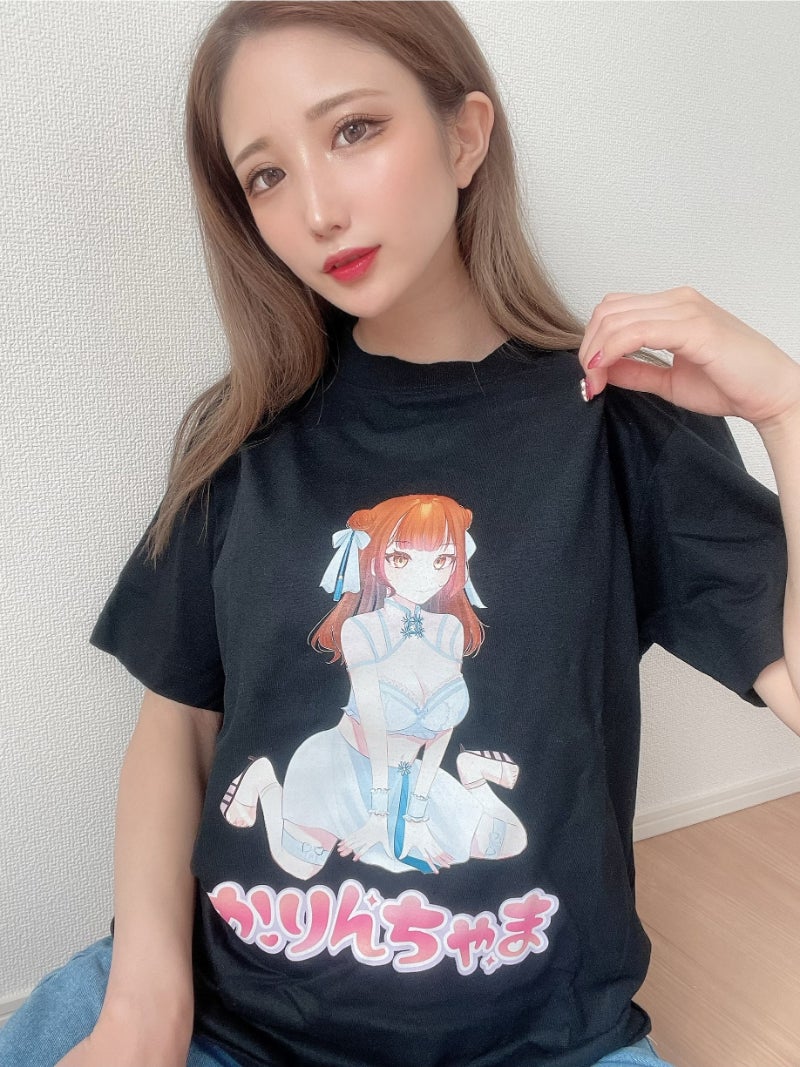 『かりんちゃま』 オリジナルTシャツ(ブラック)着用画像