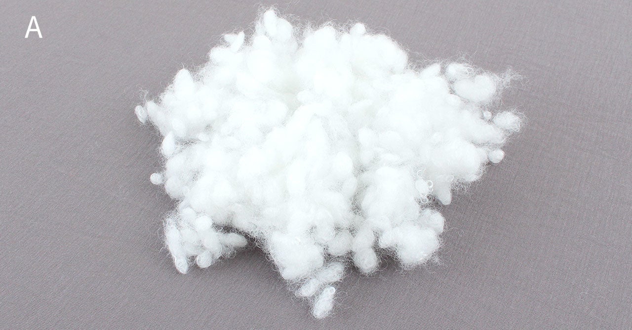 太い繊維の粒状パフ・粒わた
