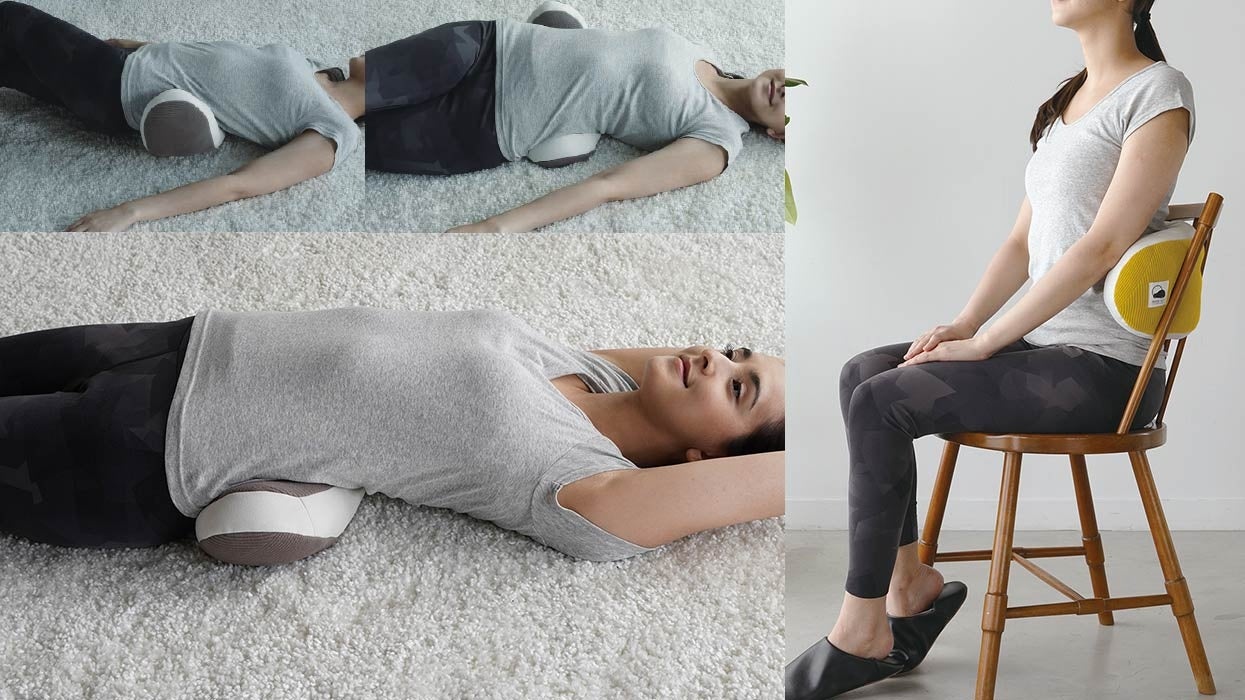 寝ながら簡単に腰をほぐせるマッサージピロー