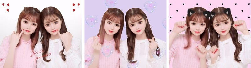 背景カラーとスタンプの組み合わせが可愛いデザイン