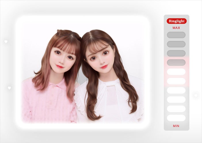 自分の写りを見ながら明るさを調整でき、心ときめく撮影が楽しめる