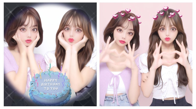 「撮影クリエイト」機能を使って撮ったプリ画イメージ