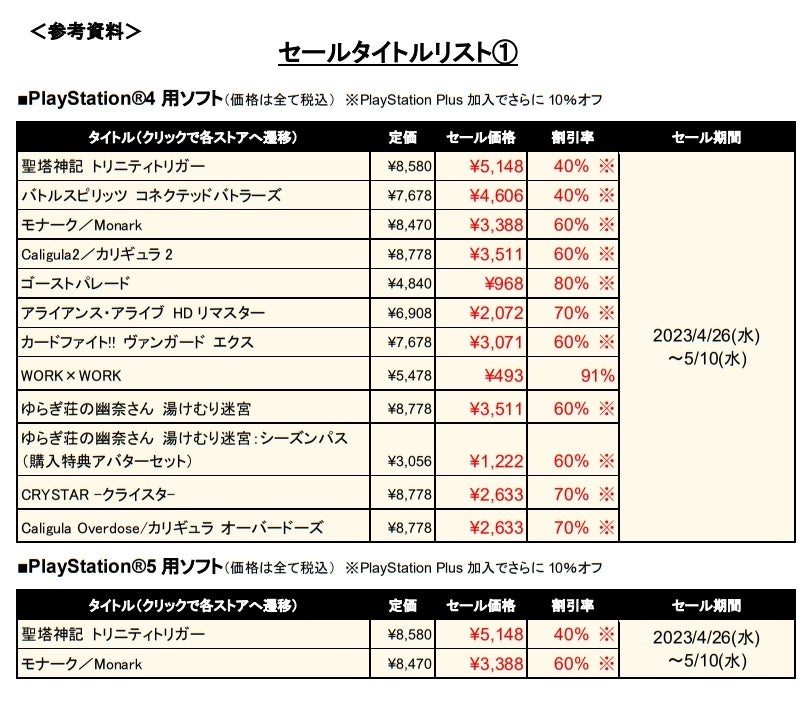 セールタイトルリスト①