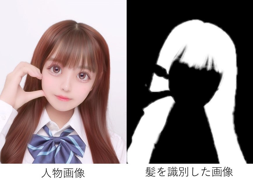 AI技術の活用で、髪の抽出精度が向上