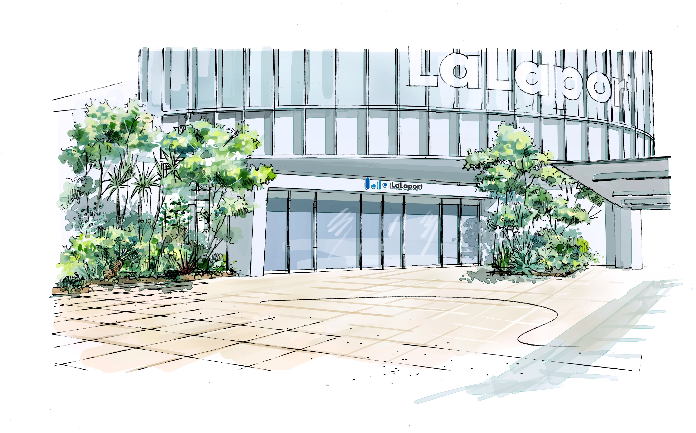 2階正面入り口　パース