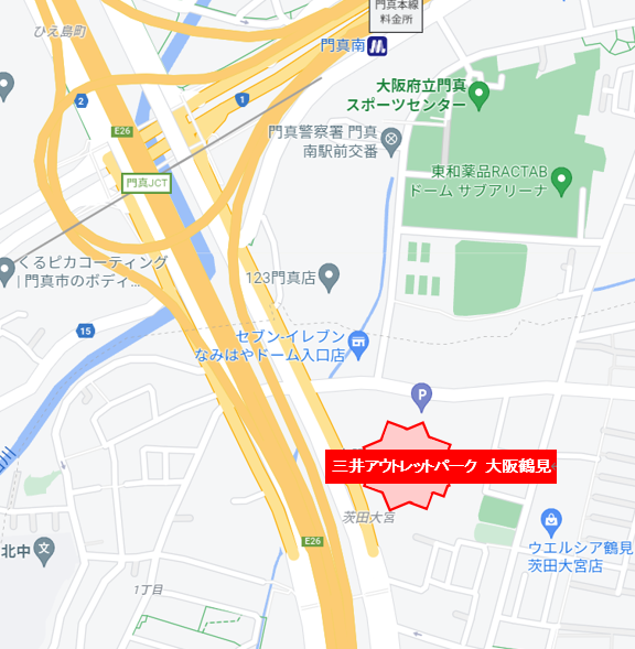 【三井アウトレットパーク 大阪鶴見　狭域図】