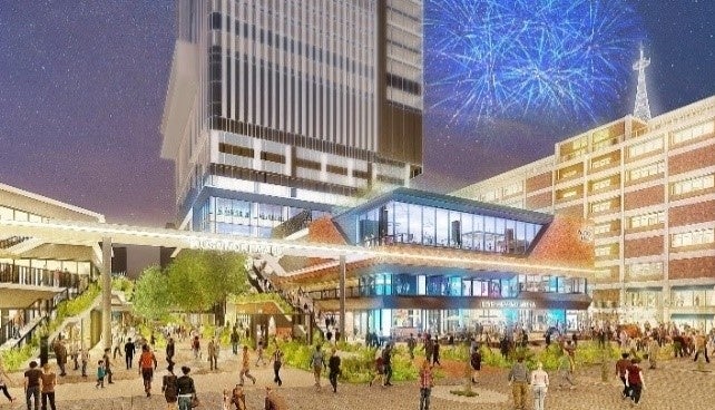 ライブビューイングアリーナ外観および駅前広場イメージ