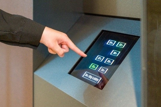 ホログラムボタンによる行き先階入力