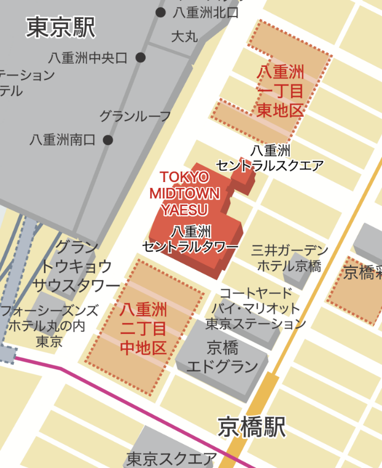 東京ミッドタウン八重洲　周辺図