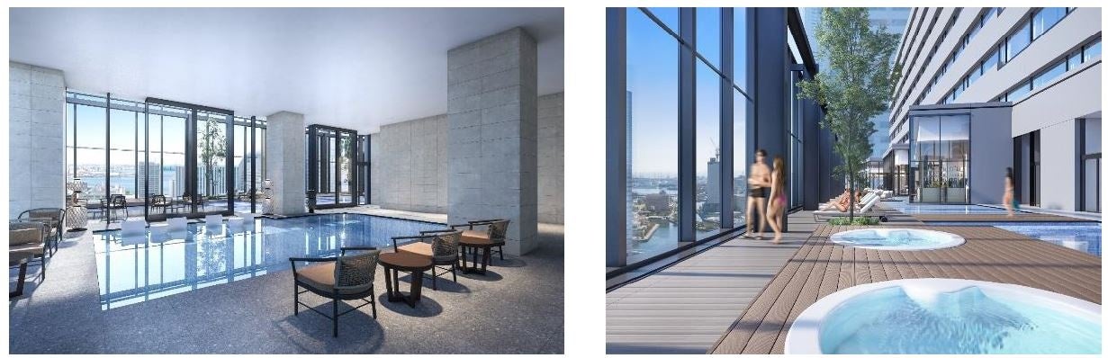 (左)スカイプール、(右)ジェットバス