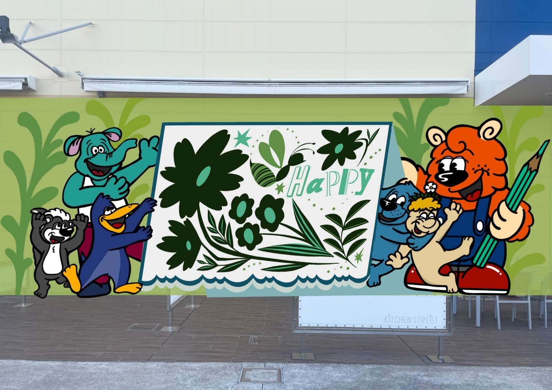 「空の広場」 壁面アート