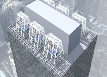 新宿三井ビルディングの超大型制震装置　概念図