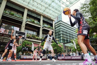10月7日(土)、8日(日)にコレド室町テラスで開催された「3x3 JAPAN TOUR 2023 EXTREME Round. 10、11」の試合風景