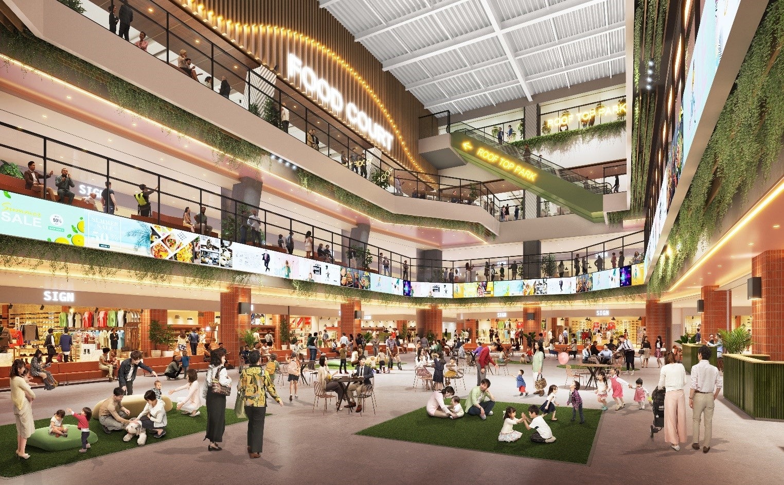 「（仮称）三井ショッピングパーク ららぽーと安城」　内観CG