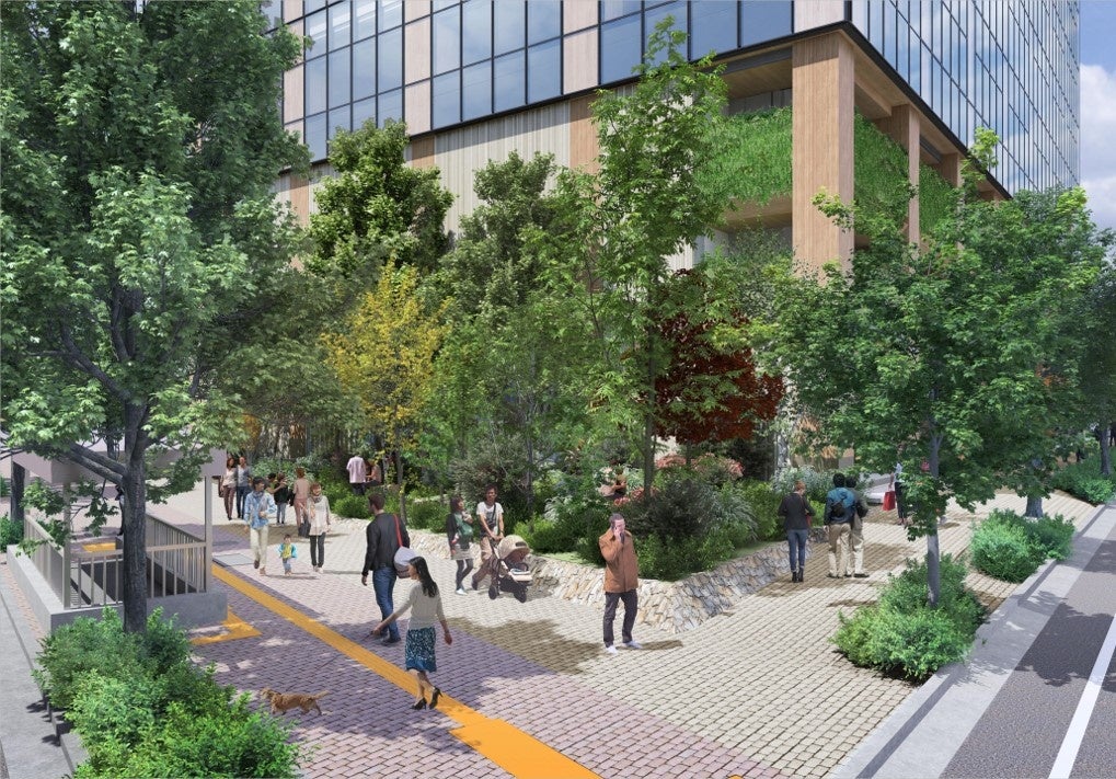 東側公開空地 完成予想パース