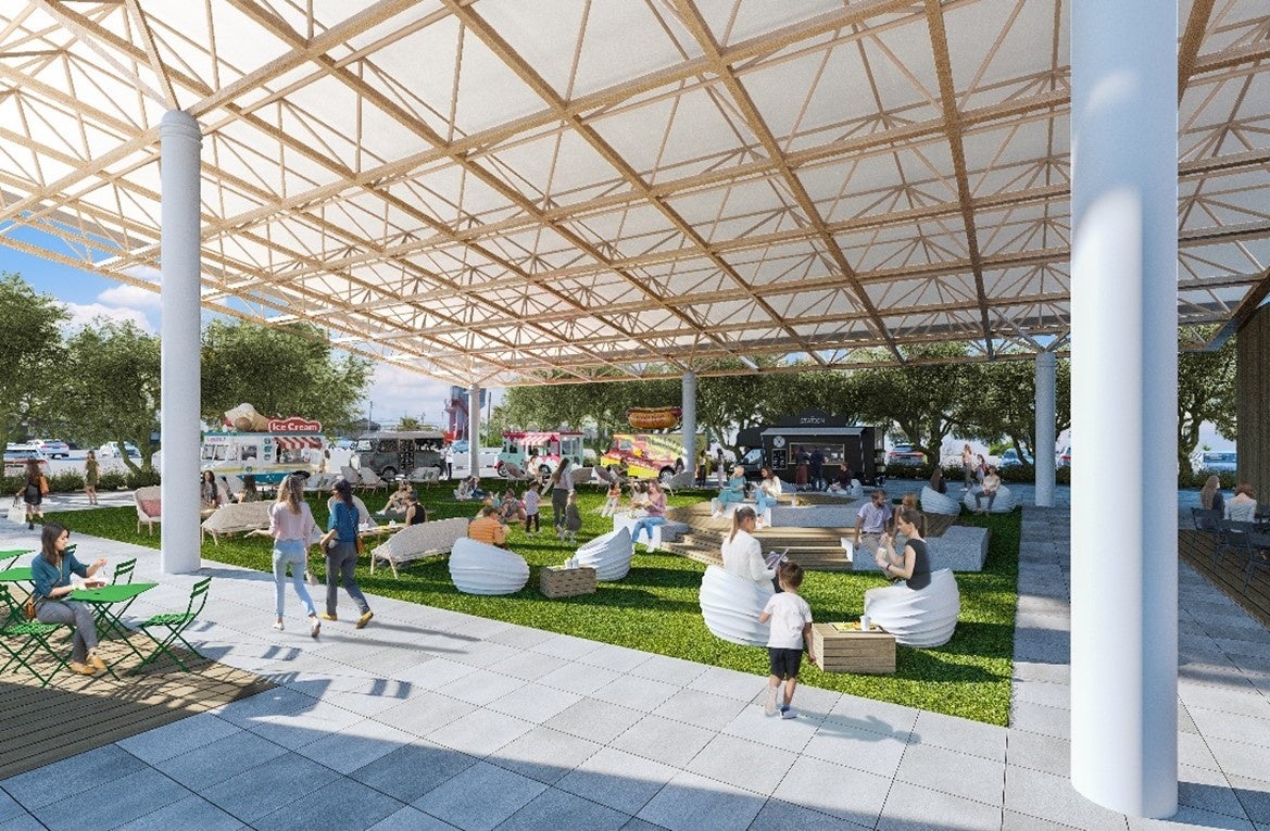 「三井アウトレットパーク 木更津 第4期開発計画」　大屋根広場　CG