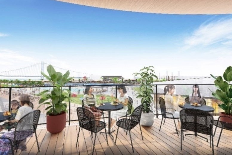 三井アウトレットパーク マリンピア神戸 2階フードコート テラス席CG