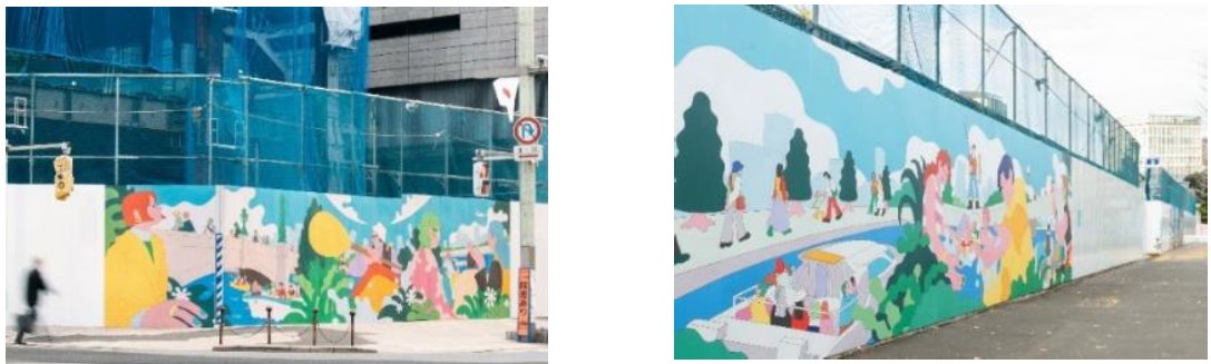 “未来の日本橋”をイラストレーターが表現したアートワークの掲出