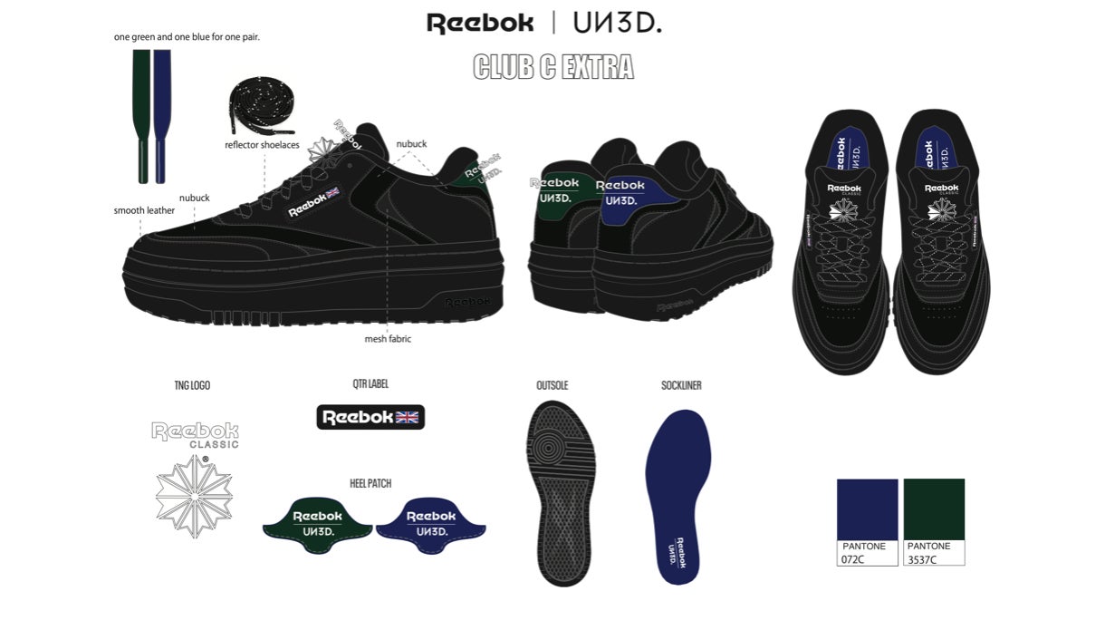 UN3D.がReebokとのコラボレーションスニーカー「Reebok × UN3D. CLUB C UN3D.がReebokとのコラボレーションスニーカー「Reebok × UN3D. CLUB C