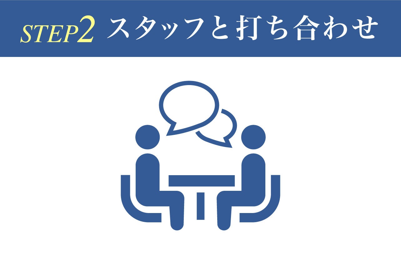 ご来館又はお電話にて、花束やご夕食内容等のお打合せをいたします。