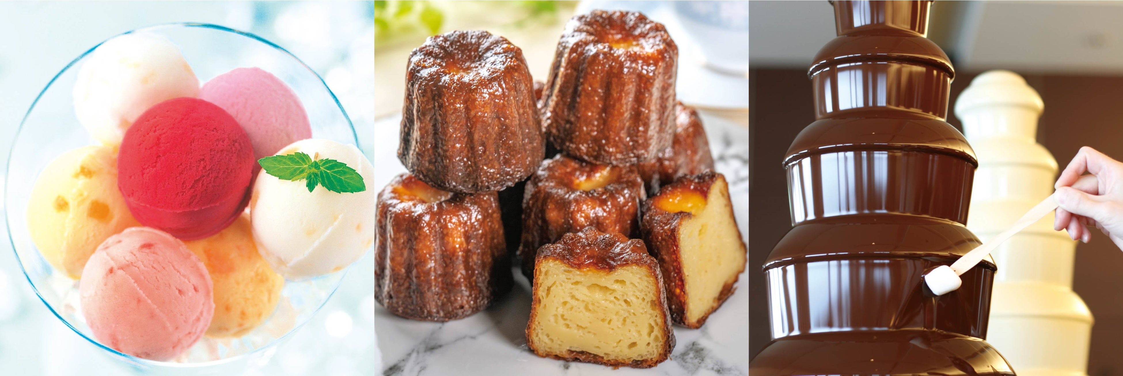 カヌレ等のワールドスイーツも食べ放題