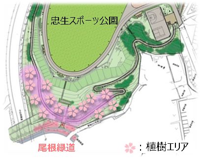 忠生スポーツ公園の植樹エリア