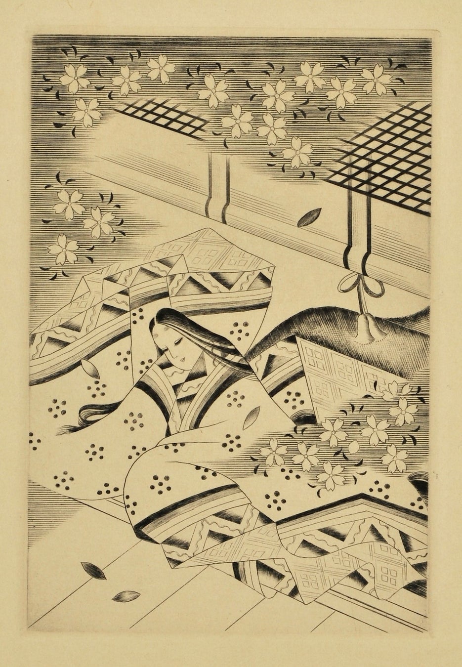 仏訳『竹取物語』1934(1933)より エングレーヴィング、148×100㎜
