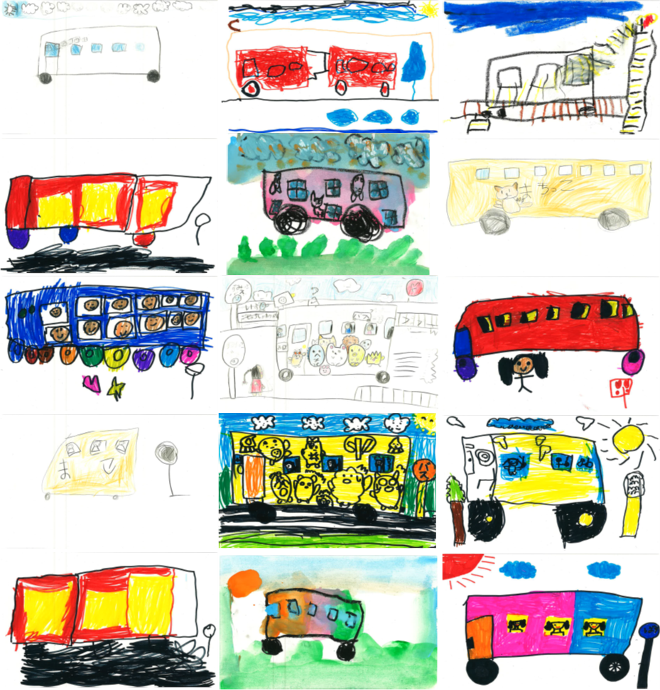 園児が描いたバスの絵