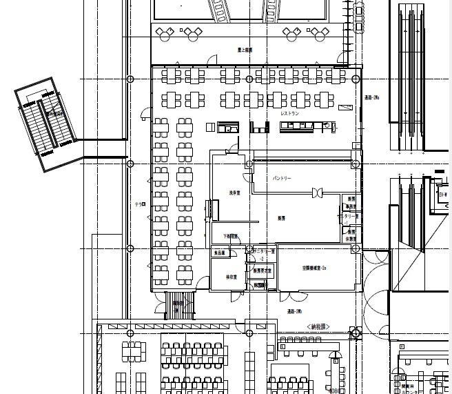 市庁舎２階旧食堂配置図