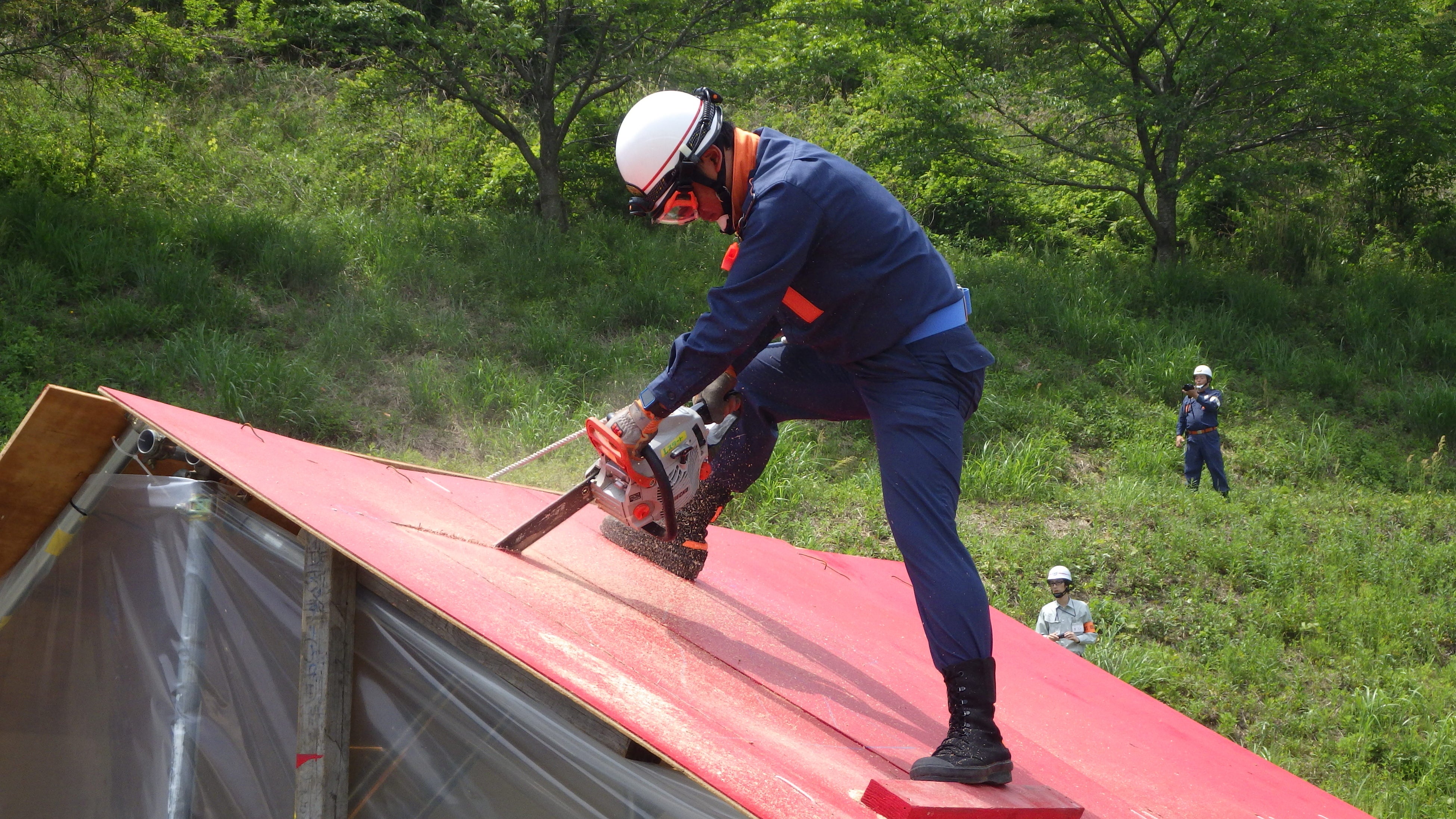 倒壊家屋からの救出救助を行う様子（2019年の訓練時）