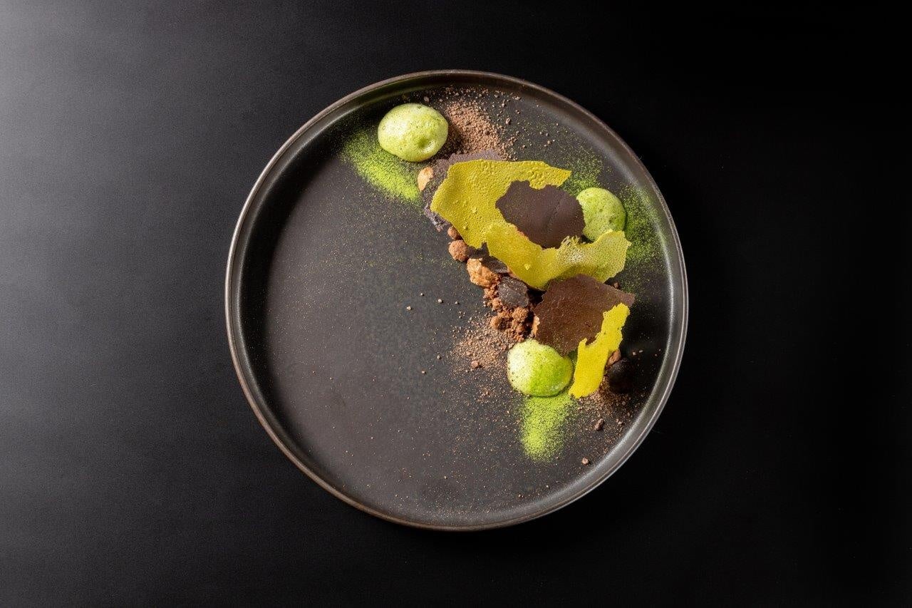 ▲カカオと抹茶のクルスティアン　トリュフと共に