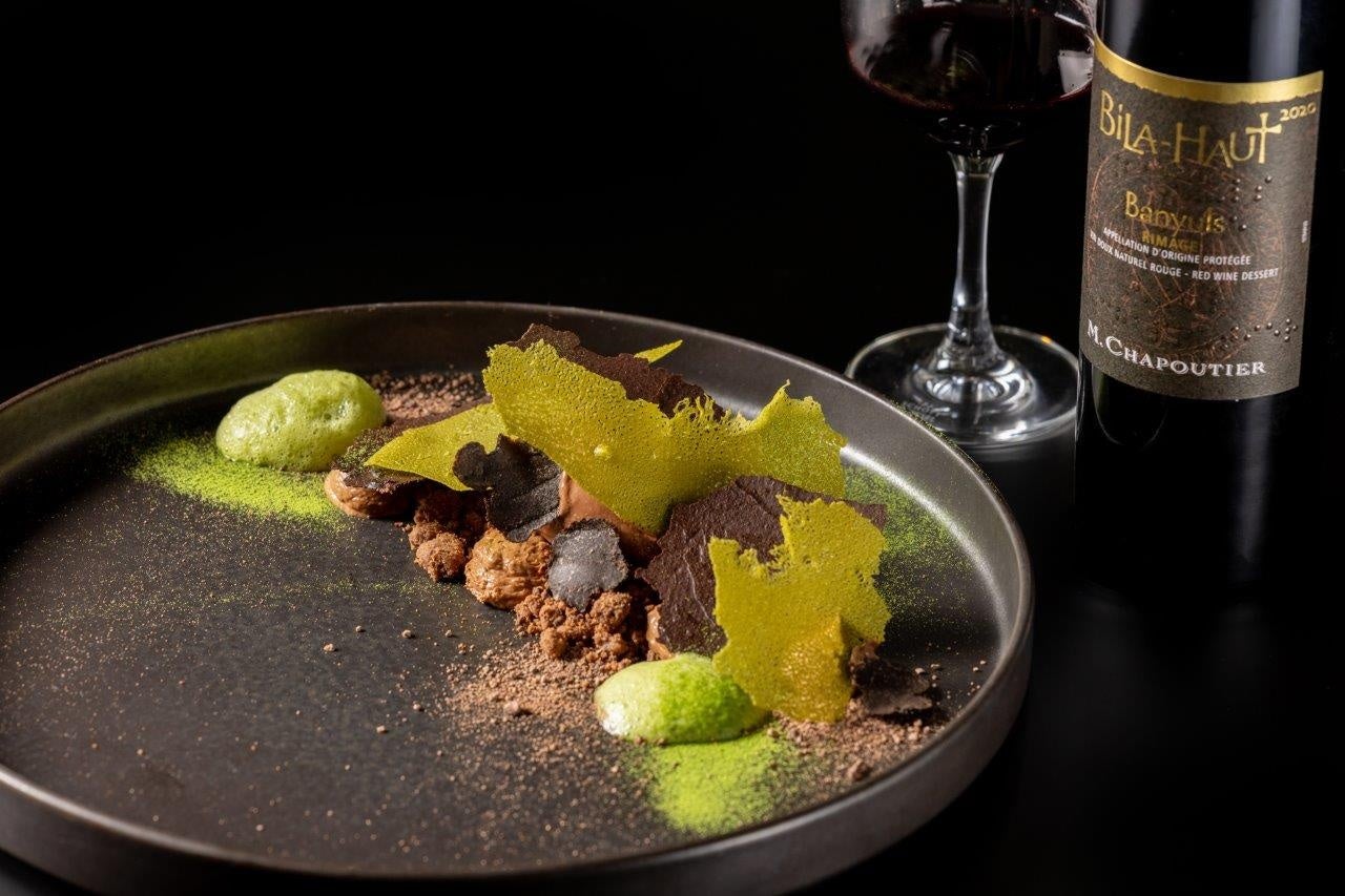 ▲カカオと抹茶のクルスティアン　トリュフと共に