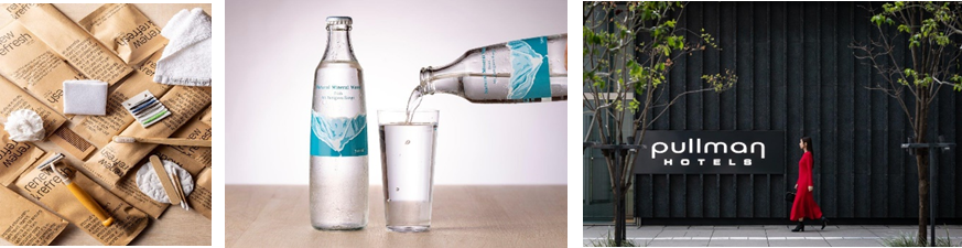 アメニティ 竹製歯ブラシなど 　  客室の水はペットボトルからガラス瓶へ