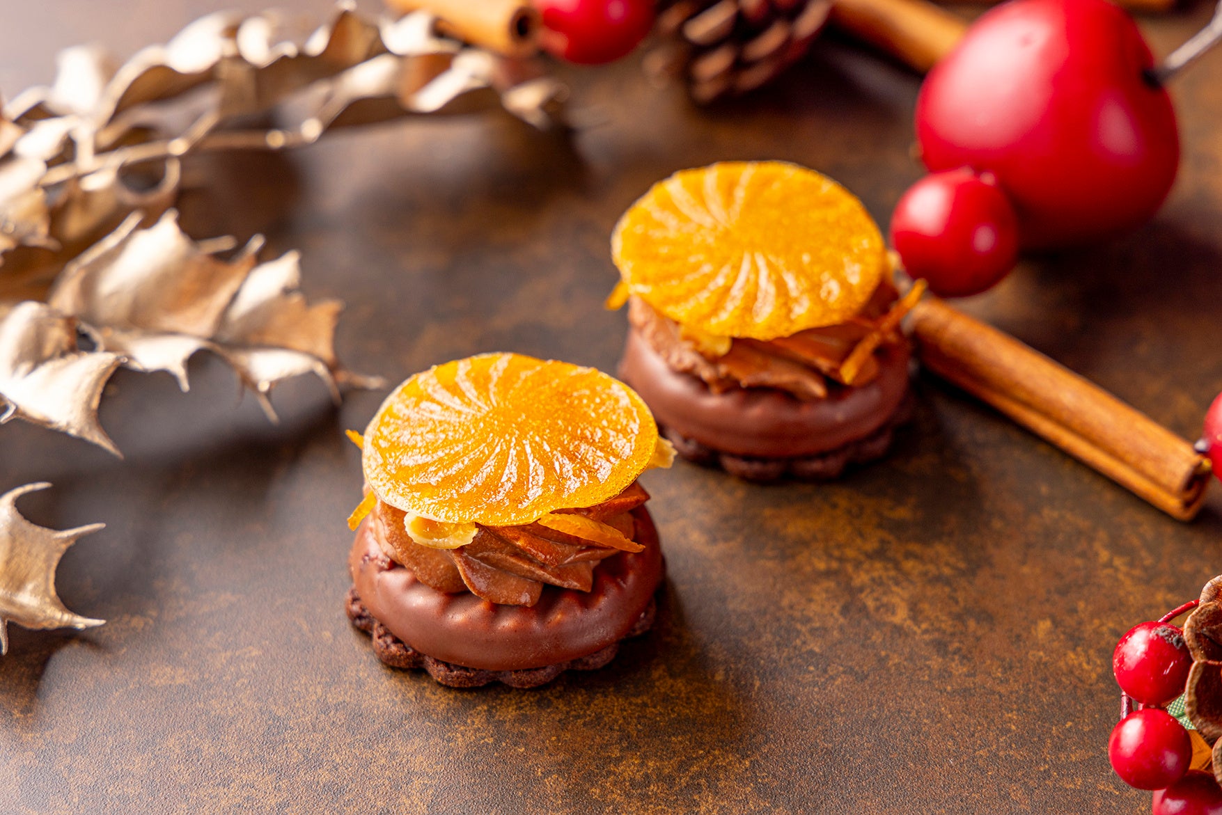 オレンジとプラリネショコラタルト