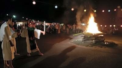 宮城野　虫送り火まつり　興焚き上げ