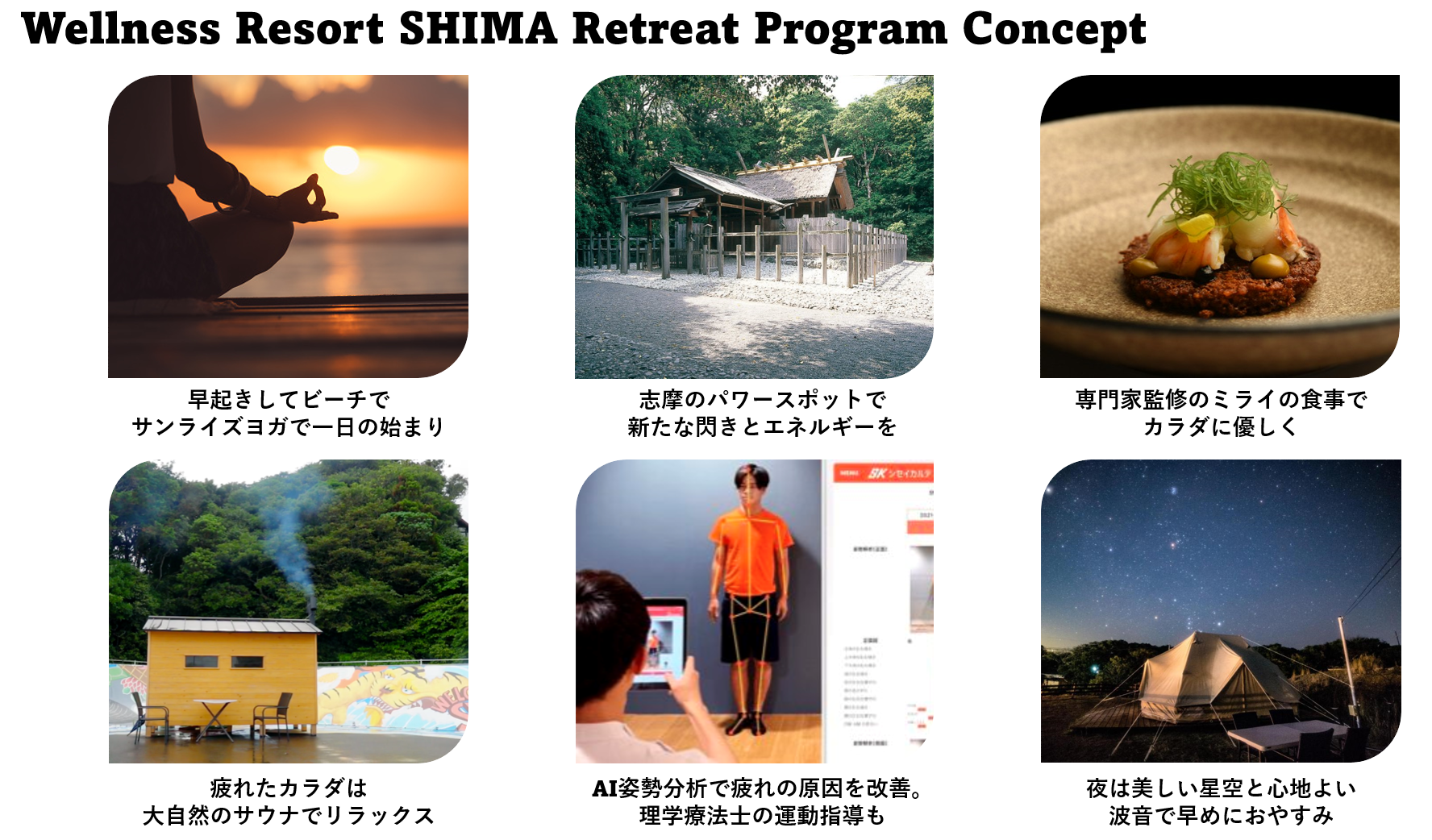 Wellness Resort SHIMA Retreat Program Concept Image