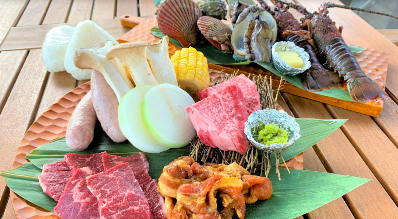 地元の幸のバーベキュー