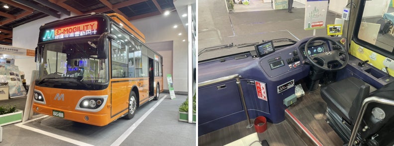 日本での販売が予定されているMASTER社製9メートル右ハンドルEVバス