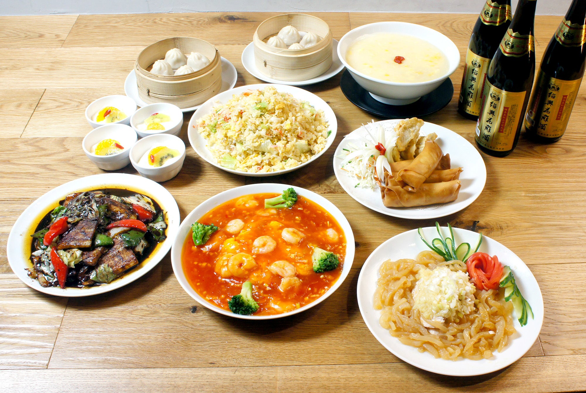 「麺飯点心 福幸プラン」イメージ ※料理の写真は、4 名様分です