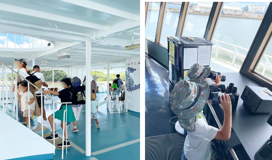 ▲おりんぴあどりーむ船内見学